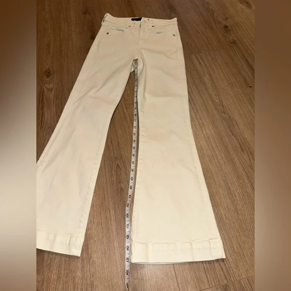 Veronica Beard Carson High Rise Ankle Flare Ecru Jeans Size 25 - Picture 12 of 14